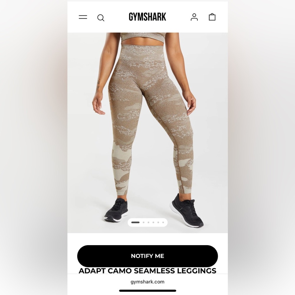 Gymshark Brown and Tan Patterned Leggings